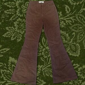 Hollister brown corduroy flare pants